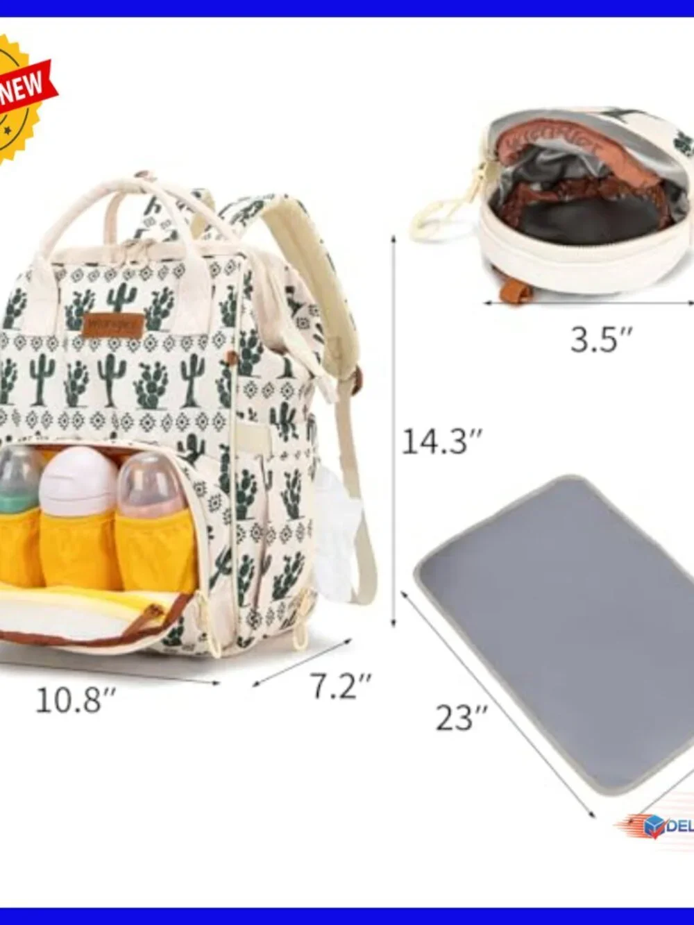 Travel Backpack with Insulated Pockets, Water Resistant Canvas Daypack